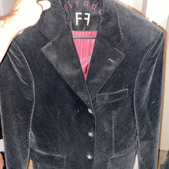Firado smoking jacket velvet. Gothic. red lining - Picture 4 of 7